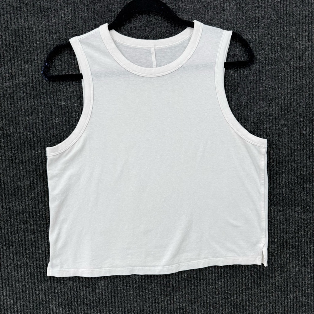 Lululemon Classic-Fit Cotton-Blend‎ Tank Top White W1DGZS Size 10